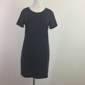Gray Jersey Knit Short Sleeve T-Shirt Dress Med